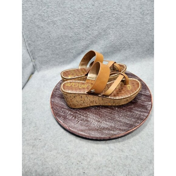 Sam Edelmam Womens Tan Leather Wedge Sandals Size 6 - Picture 3 of 13